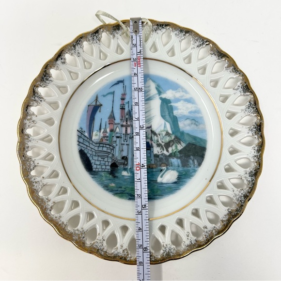 Disneyland Porcelain Plate with Gold and Red Accents - Picture 3 of 5